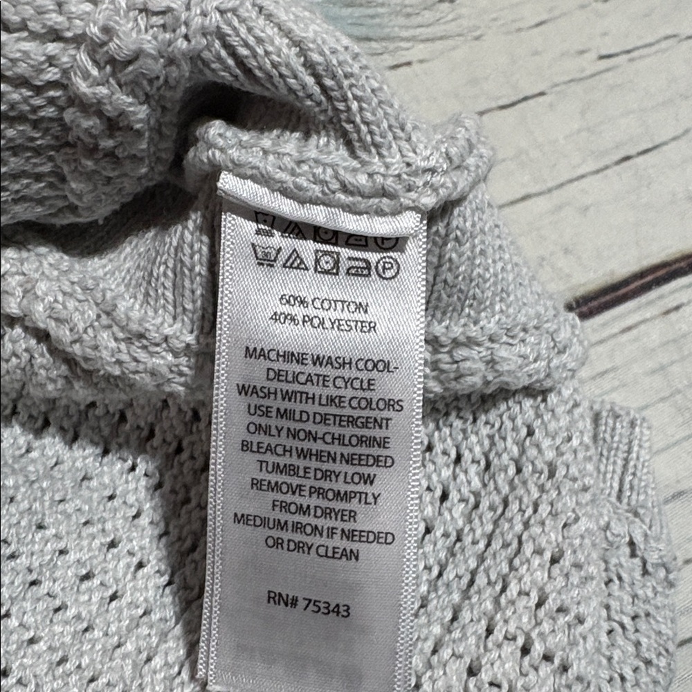 Cynthia Rowley Light Gray Waffle Knit Wrist Zipper Sweater sz XS - Picture 7 of 8
